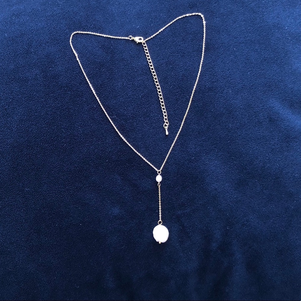 Mother of Pearl (faux) Gold Necklace!